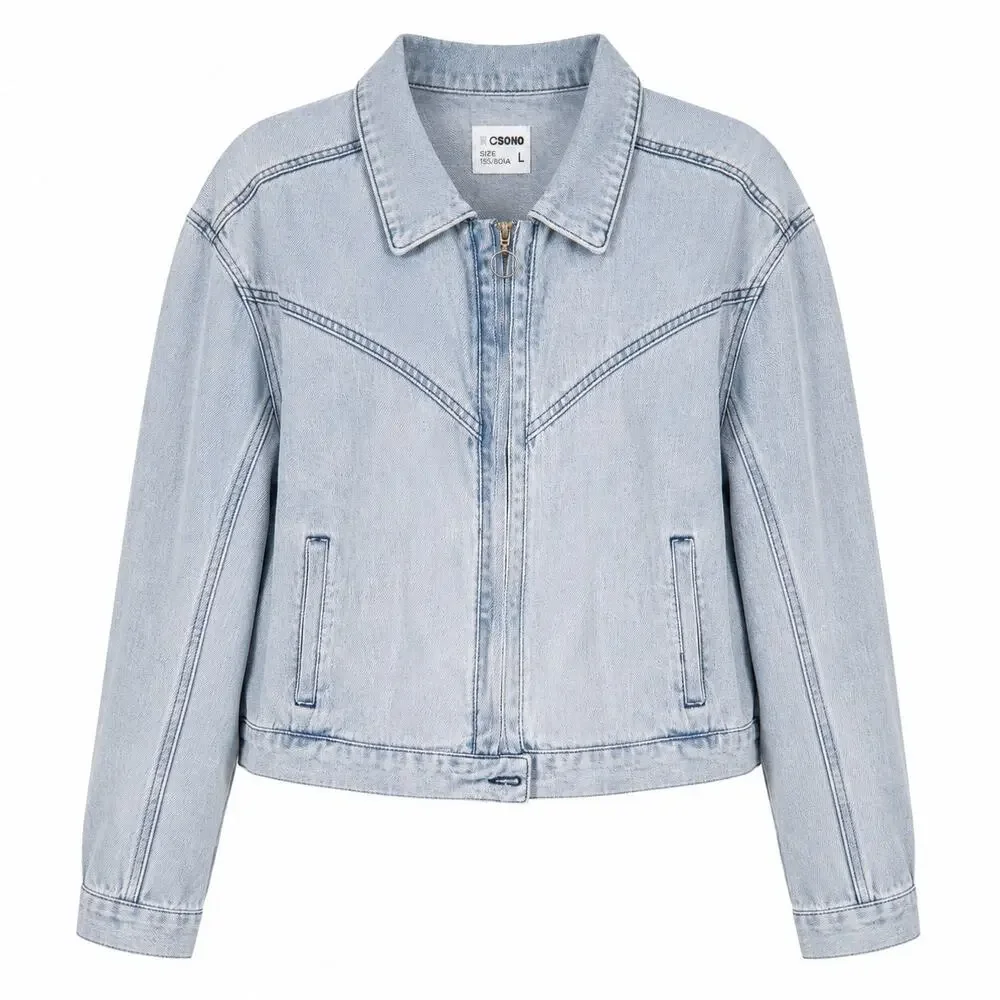 Denim Jacket Women‎ Large Cropped Bow Embroidered Applique Coquette Light Wash